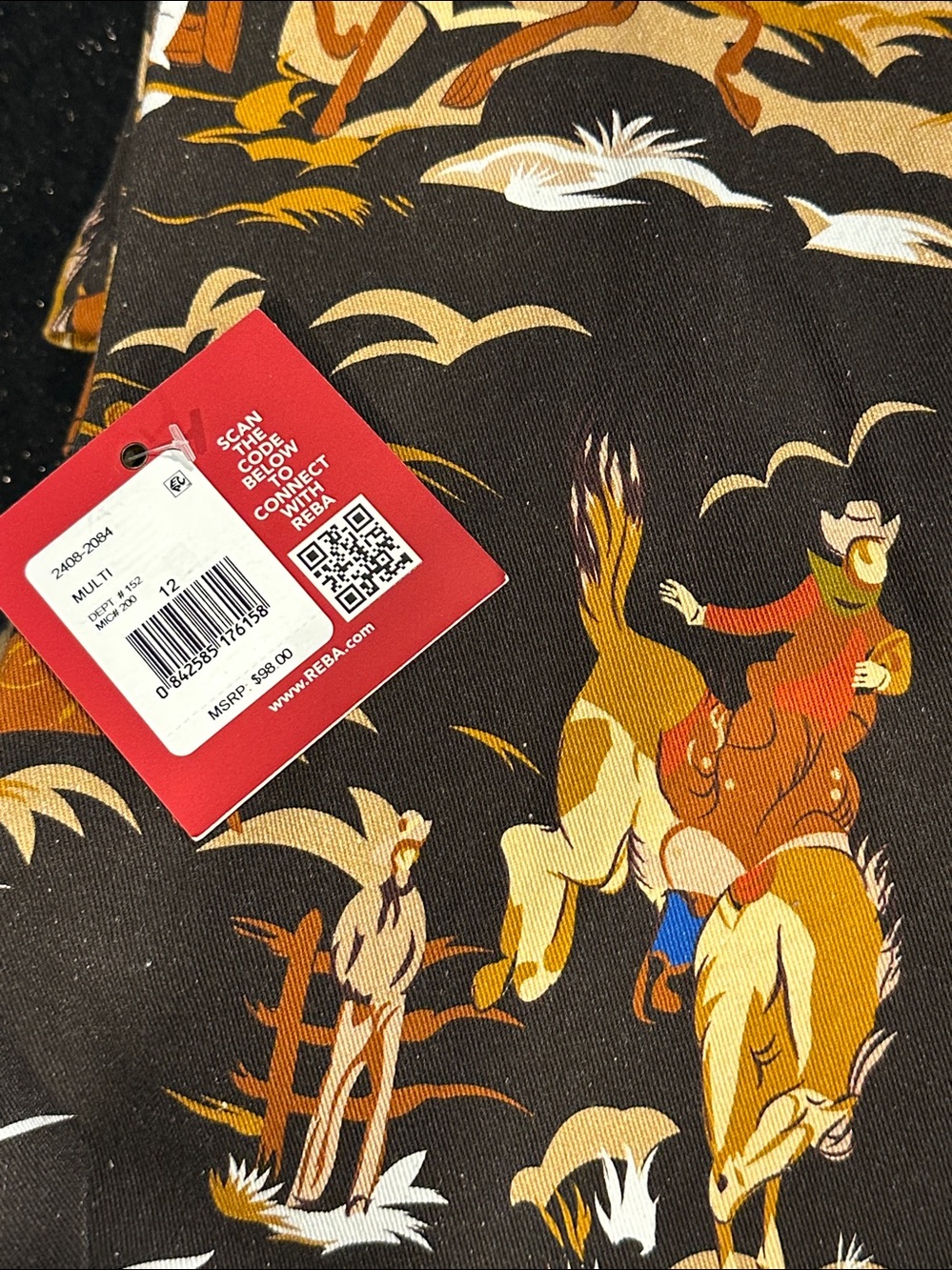 Cowboy on Horse Western Wide-Leg  Pants - Picture 7 of 7